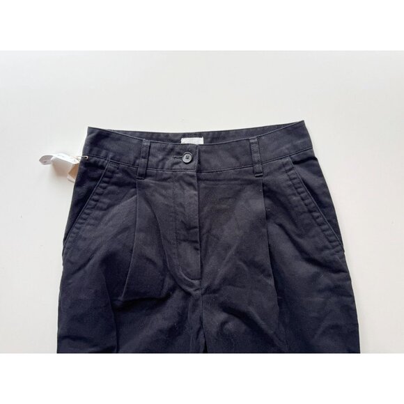 NWT Aritzia WILFRED FREE Latitude GD Black Cotton Twill Pleated Pants, Size 4 - Picture 7 of 11